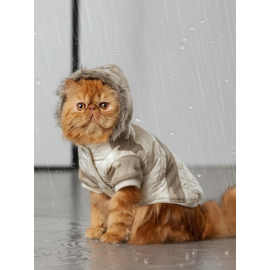 Kamuflaj Desenli Creamy Camo Kedi Montu Kışlık Ceket 