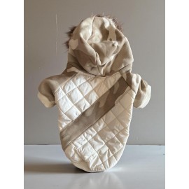 Kamuflaj Desenli Creamy Camo Kedi Montu Kışlık Ceket 