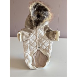 Kamuflaj Desenli Creamy Camo Kedi Montu Kışlık Ceket 