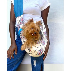 Köpek Taşıma Çantası Bej Leaves Renkli Outdoor Su Tutmaz Kumaş