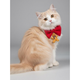 Kurabiye Adam Kedi Papyon Tasması | Kırmızı Fiyonk Boyun Aksesuarı | Noel Temalı Kedi Süsü