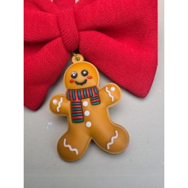 Kurabiye Adam Köpek Papyon Tasması | Kırmızı Fiyonk Boyun Aksesuarı | Noel Temalı Köpek Süsü | Orta ve Büyük Irklar İçin