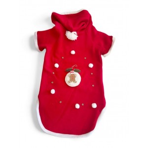 Kurabiye Adam Yılbaşı Köpek Kıyafeti | Noel Baba Kapüşonlu Polar Sweatshirt | Orta ve Büyük Irklar İçin