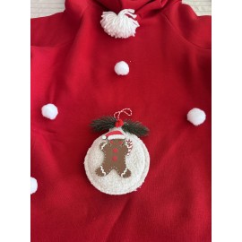 Kurabiye Adam Yılbaşı Köpek Kıyafeti | Noel Baba Kapüşonlu Polar Sweatshirt | Orta ve Büyük Irklar İçin