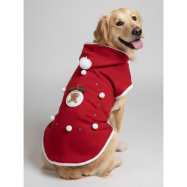 Kurabiye Adam Yılbaşı Köpek Kıyafeti | Noel Baba Kapüşonlu Polar Sweatshirt | Orta ve Büyük Irklar İçin