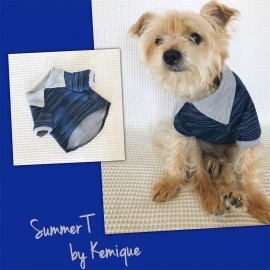 LACİVERT GRİ Polo Yaka Tişört Summer T Köpek Kıyafeti,Elbisesi