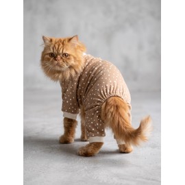 Latte & Matcha Kedi Rüyası | Pamuklu Kedi Tulumu, Polar Sweatshirt ve Mini Yastık | 3 Parça