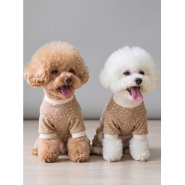 Latte Sprinkles Köpek Tulumu | Pamuklu Penye Köpek Pijaması | Küçük Irklar İçin | Tüy Dökülmesini Azaltır
