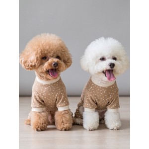 Latte Sprinkles Köpek Tulumu | Pamuklu Penye Köpek Pijaması | Küçük Irklar İçin | Tüy Dökülmesini Azaltır