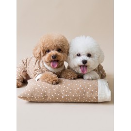 Latte Sprinkles Köpek Uyku Takımı | Pamuklu Penye Köpek Tulumu ve Mini Yastık | Küçük Irklar İçin | Tüy Dökülmesini Azaltır