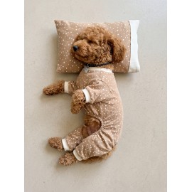 Latte Sprinkles Köpek Uyku Takımı | Pamuklu Penye Köpek Tulumu ve Mini Yastık | Küçük Irklar İçin | Tüy Dökülmesini Azaltır