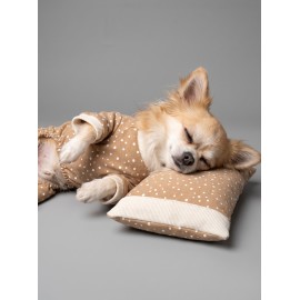 Latte Sprinkles Köpek Uyku Takımı | Pamuklu Penye Köpek Tulumu ve Mini Yastık | Küçük Irklar İçin | Tüy Dökülmesini Azaltır