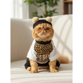 Leo Paw Kedi Tulumu & Bere Takımı | Penye Kumaş | Tüy Dökülmesini Azaltır