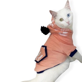 Light Pink Flower Pocket Sweatshirt Kedi Süeteri Kedi Kıyafeti