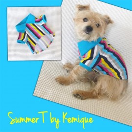 MAVİ GÖKKUŞAĞI Polo Yaka Tişört Summer T Köpek Kıyafeti,Elbisesi