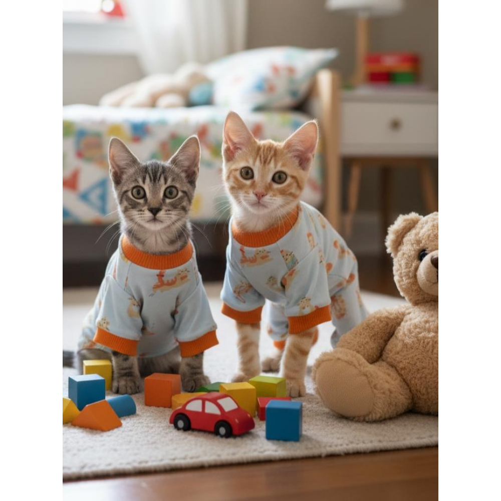 Meow Cozy Pamuklu Kedi Tulum Pijama