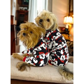 Mickey Emoji Penye Tulum Duo Köpek Tulumu Köpek Elbisesi