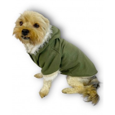 Furry Cream Kapşonlu Ceket Sweat by Kemique Köpek Kazağı