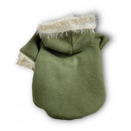Furry Cream Kapşonlu Sweatshirt Ceket Kedi Süeteri Kıyafeti 