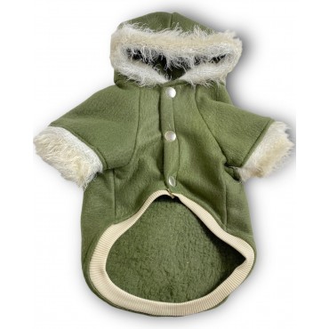 Furry Cream Kapşonlu Sweatshirt Ceket Kedi Süeteri Kıyafeti