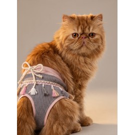 Mini Tassel Lilly Dişi Kedi Regl Külotu | Don | Kedi İç Çamaşırı | Ayarlanabilir Bağcıklı | Küçük Irklar İçin
