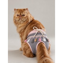 Mini Tassel Lilly Dişi Kedi Regl Külotu | Don | Kedi İç Çamaşırı | Ayarlanabilir Bağcıklı | Küçük Irklar İçin