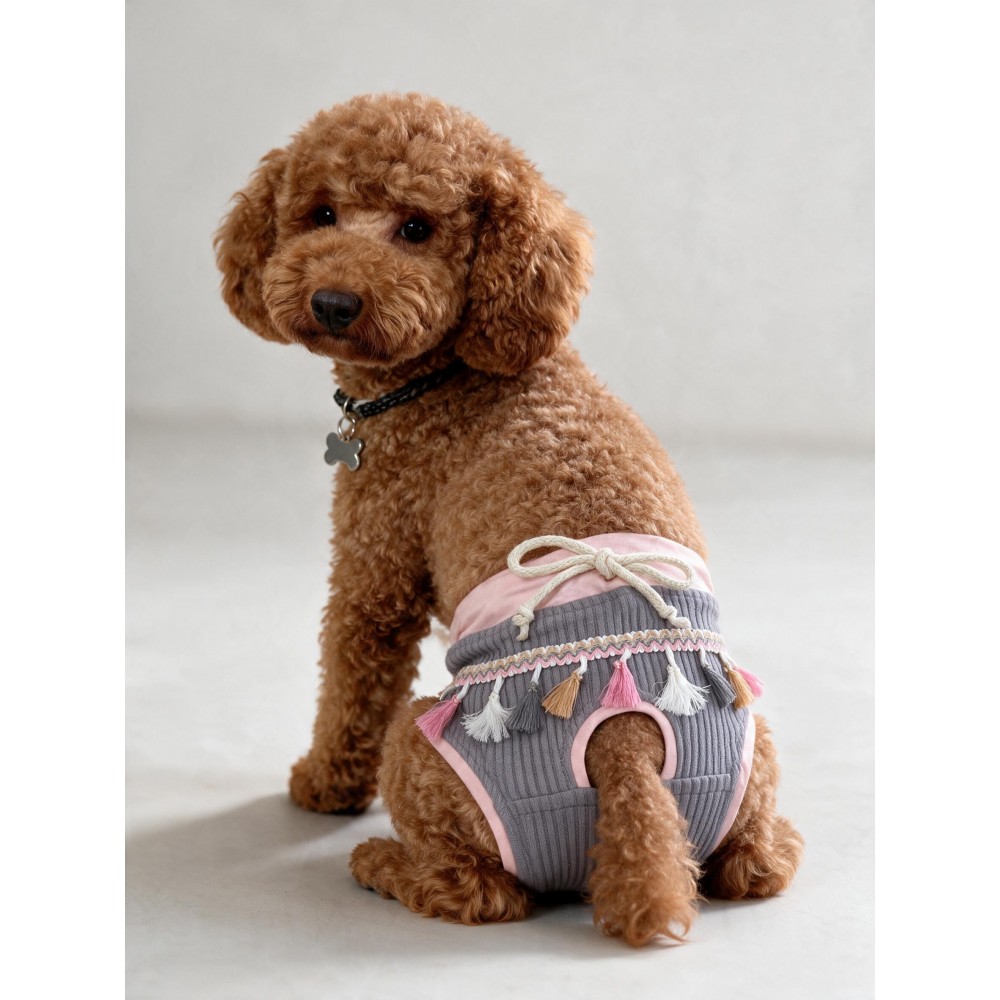 Mini Tassel Lilly Dişi Köpek Regl Külotu | Köpek Donu | Köpek İç Çamaşırı | Pet Kıyafet | Küçük Irklar İçin