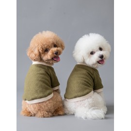 Natura Köpek Polar Sweatshirt | Kapüşonsuz Yumuşak Polar Köpek Kıyafeti | Nefti Yeşil