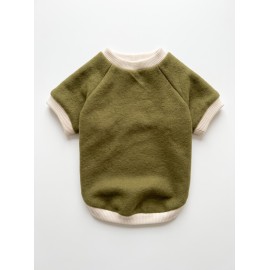 Natura Köpek Polar Sweatshirt | Kapüşonsuz Yumuşak Polar Köpek Kıyafeti | Nefti Yeşil