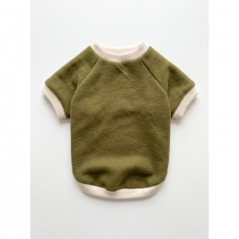 Natura Köpek Polar Sweatshirt | Kapüşonsuz Yumuşak Polar Köpek Kıyafeti | Nefti Yeşil