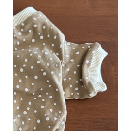 Latte Sprinkles Kedi Uyku Seti | Penye Kedi Tulum ve Mini Yastık Takımı | Pamuklu | Tüy Dökülmesini Azaltır | 