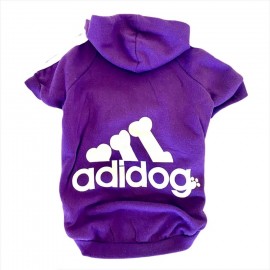 Mor Adidog Kapşonlu Köpek Sweatshirt Köpek Kazağı