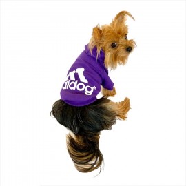 Mor Adidog Kapşonlu Köpek Sweatshirt Köpek Kazağı
