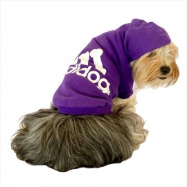 Mor Adidog Kapşonlu Köpek Sweatshirt Köpek Kazağı