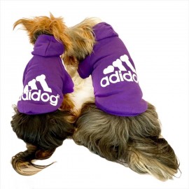 Mor Adidog Kapşonlu Köpek Sweatshirt Köpek Kazağı