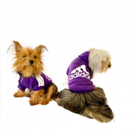 Mor Adidog Kapşonlu Köpek Sweatshirt Köpek Kazağı