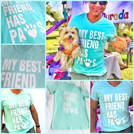 My Best Friend Has Paws Tişört Gri