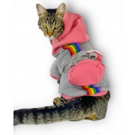 MyPocket Sweatshirt Duo Kapşonlu Kedi Kıyafeti Kedi Sweatshirt