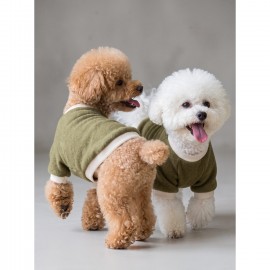 Natura Cozy Pati & Yastık | Nefti Yeşil Polar Köpek Sweatshirt ve Mini Yastık | 3 Parça