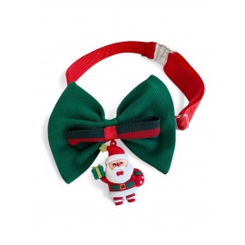 Noel Baba Kedi Papyon Tasması | Yeşil Kırmızı Fiyonk Boyun Aksesuarı | Noel Temalı Kedi Süsü