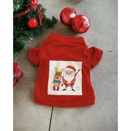 Noel Baba Ve Rudolph Kedi Tişörtü