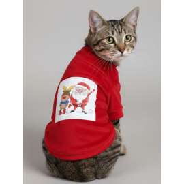 Noel Baba Ve Rudolph Kedi Tişörtü
