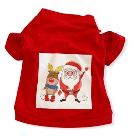Noel Baba Ve Rudolph Köpek Tişörtü 