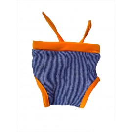 Orange Blue Stripes Kemique's Secret Kedi İç Çamaşırı  Regl Külot  Don