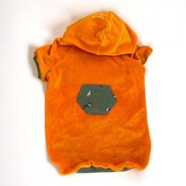 Green Dog Pocket Turuncu Kapşonlu Sweatshirt Köpek Kıyafeti Köpek Elbisesi 