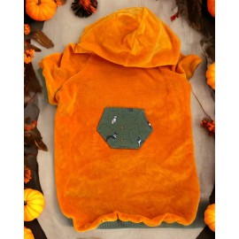 Green Dog Pocket Turuncu Kapşonlu Sweatshirt Köpek Kıyafeti Köpek Elbisesi 