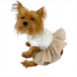 Sun Cream Tütülü Köpek Elbisesi,  Kıyafeti Tutu