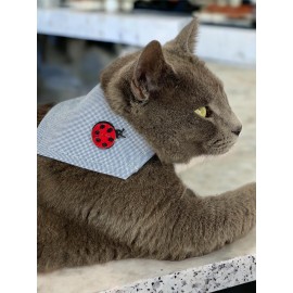 Uğur Böceği Kedi Bandana, Fular, Kedi Kıyafeti Kedi Elbisesi, Kedi Tasması