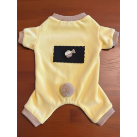 Pastel Sarı Sunny Cake  İnce kadife Kedi Tulum Pijama