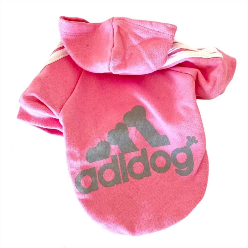 Pembe Adidog Kapşonlu Kedi Sweatshirt Kedi Kazağı
